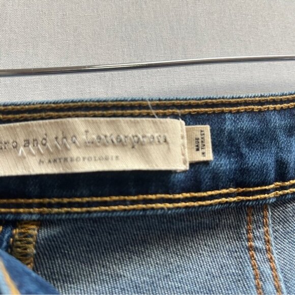 Pilcro and the Letterpress Anthropologie high rise bootcut denim jeans Sz 26 - Picture 7 of 14